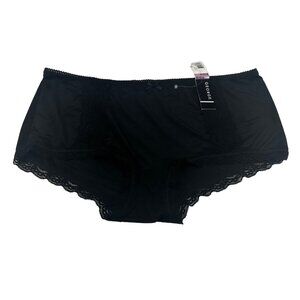 George Women's Size 8 XL Panty Brief Lace Leg Openings And Accents Black New